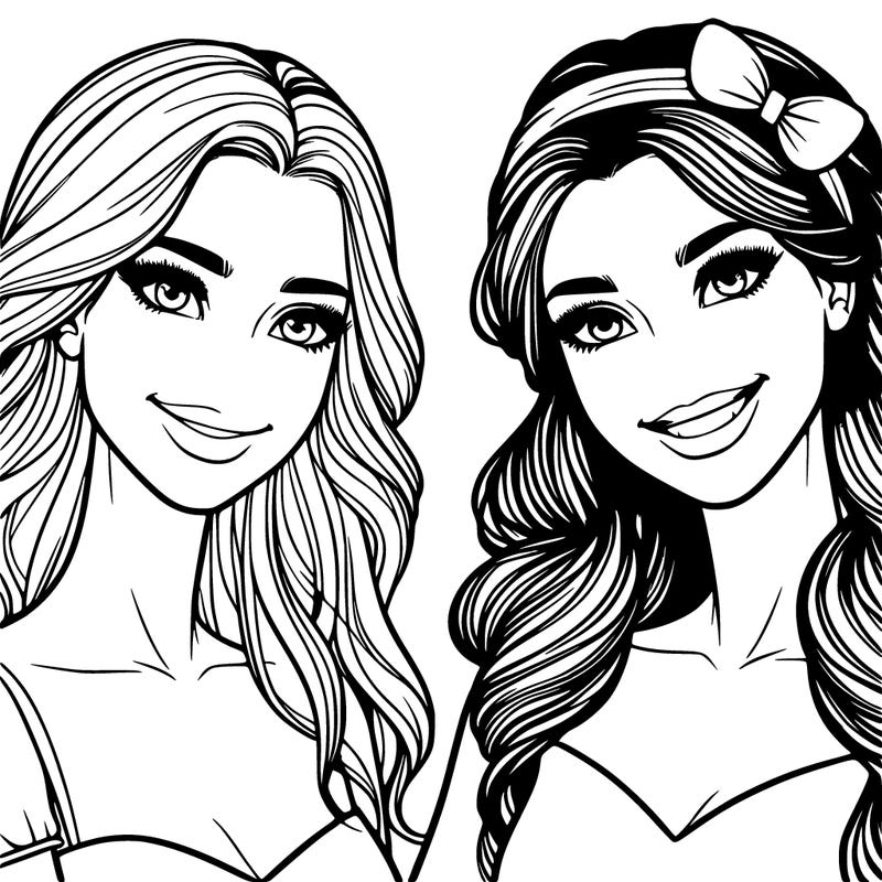 beautiful woman smiling best friends realistic