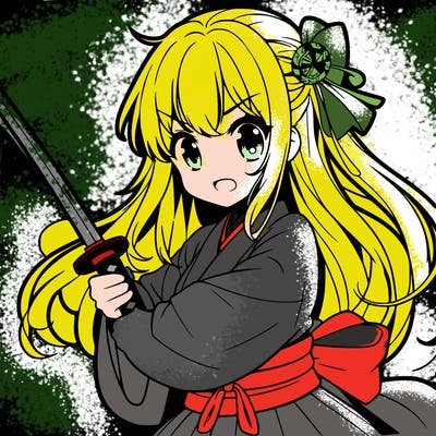 japanese teen girl with a sword anime