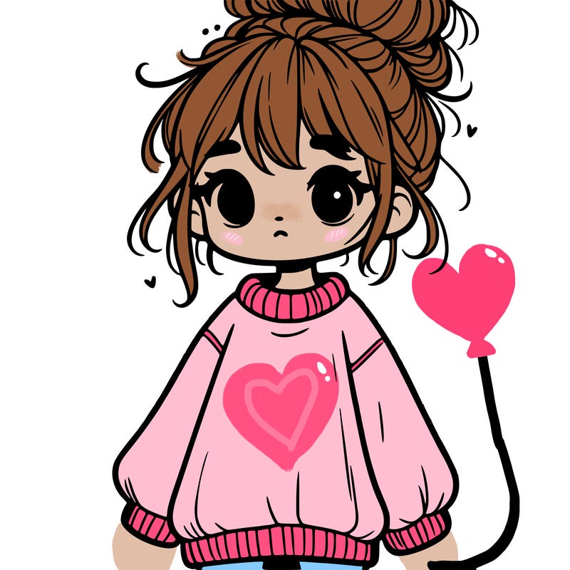 cute girl with baggy jumper and messy bun