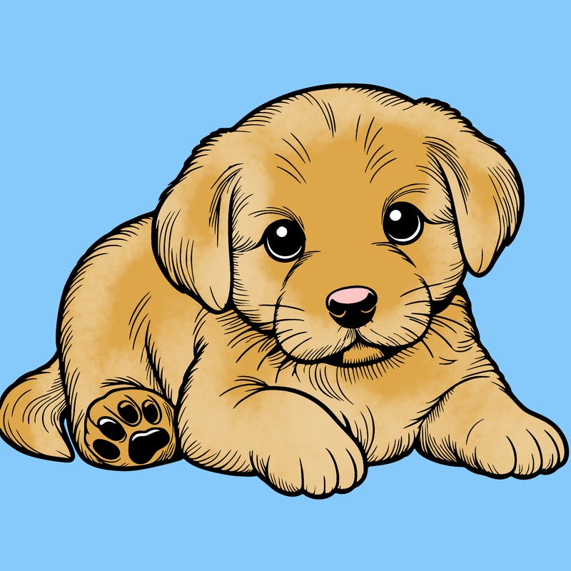 a cute realistic puppy