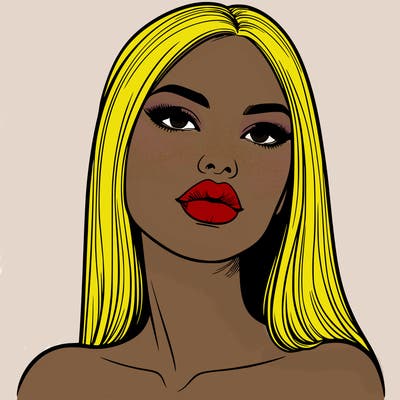 realistic woman with full lips