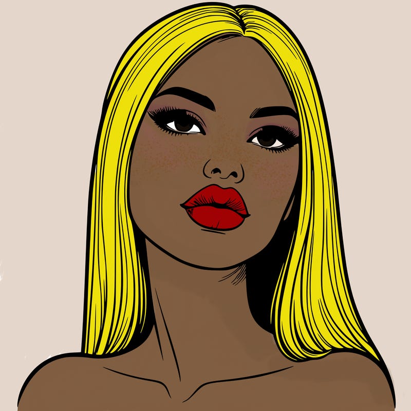 realistic woman with full lips