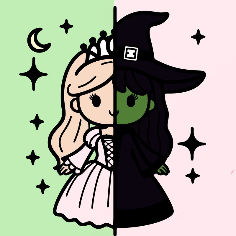 split princess and witch