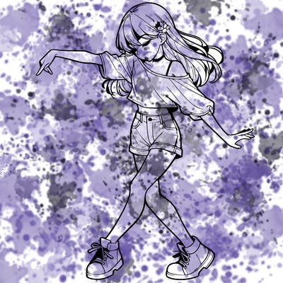 realistic girl danceing