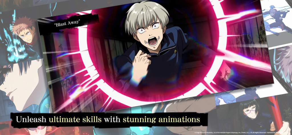 Character unleashing an ultimate skill with stunning animations in Jujutsu Kaisen Phantom Parade.