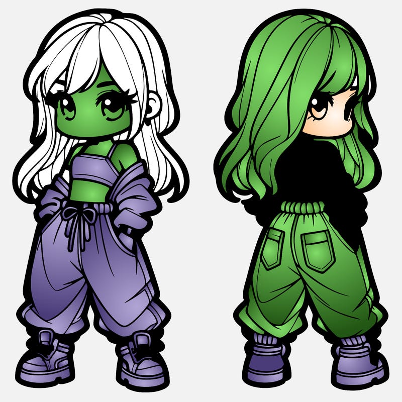 girl in crop top and baggy pants