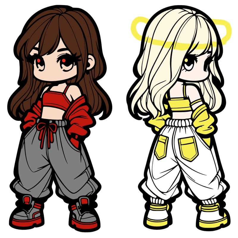 girl in crop top and baggy pants