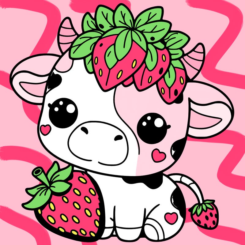 cute strawberry cow