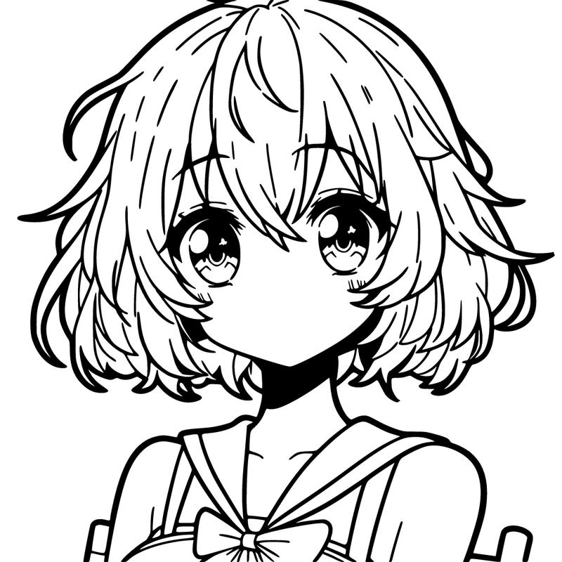 anime girl with short hair