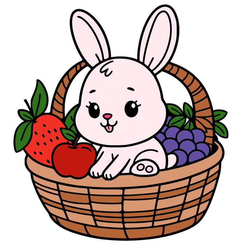 bunny in a fruit basket