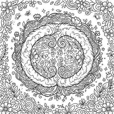 Discover the unique beauty of our Eskimo Nebula Spring coloring page, where cosmic wonder meets the fresh vibrancy of the season. This intricate design is bursting with detailed florals, perfect for a relaxing and creative escape.
