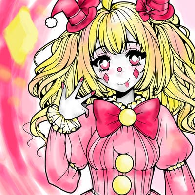 clown anime girl