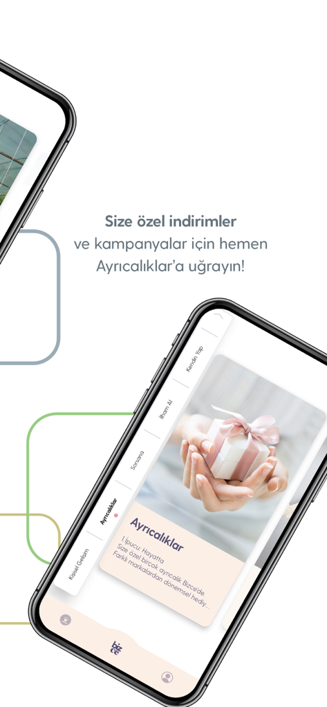 Turkcell Bizce - Turkcell Bizce App-Screenshot zeigt spezielle Rabatte und Privilegien für Frauen.