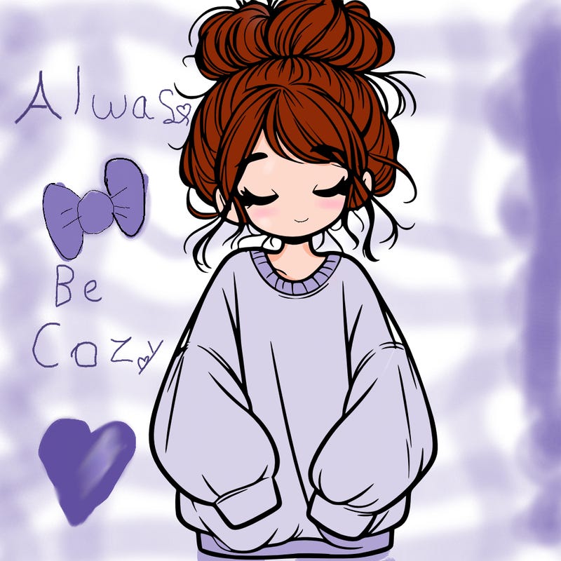 girl with baggy sweatshirt and messy bun