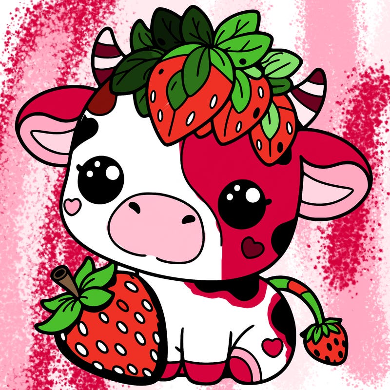 cute strawberry cow