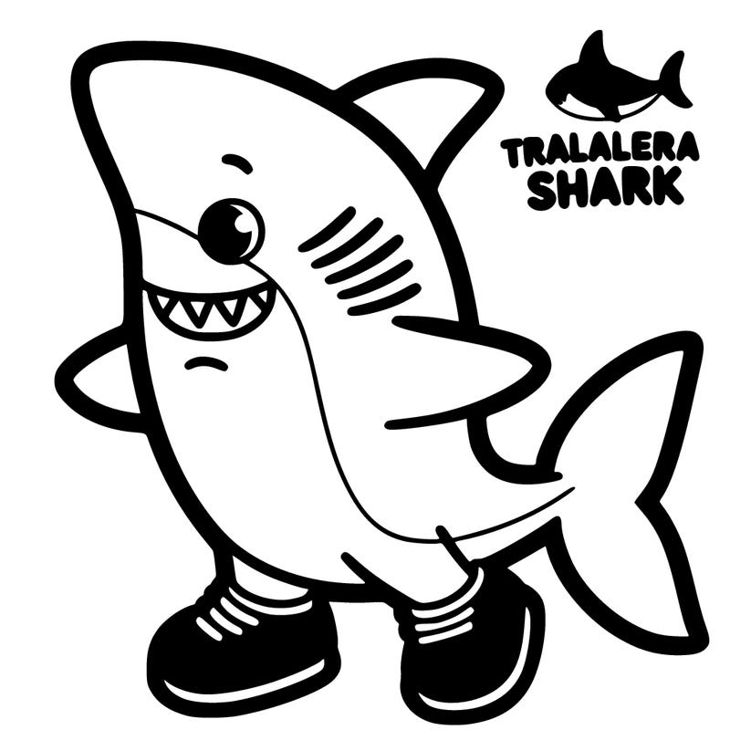 tralalero tralala shark with blue shoes