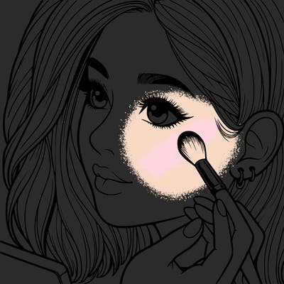 a realistic girl doing her makeup