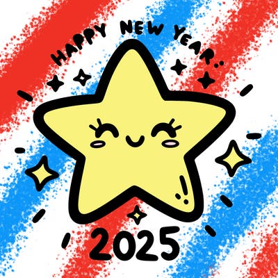 happy new year 2025 star wish