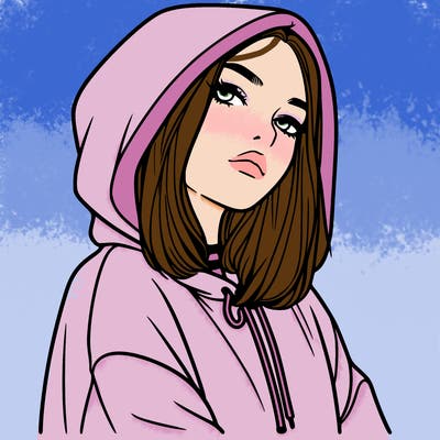 a realistic girl in a hoodie