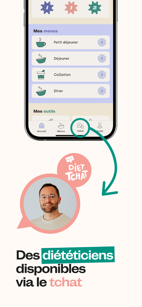 Maju app interface highlighting the professional dietitian chat support