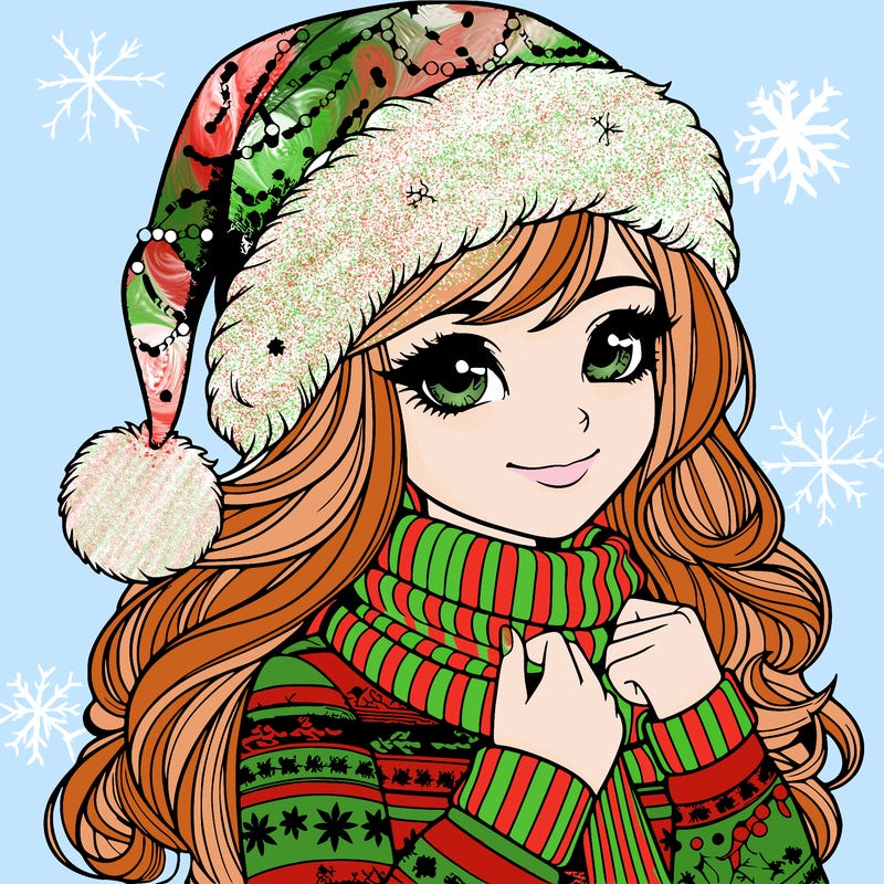 realistic christmas girl
