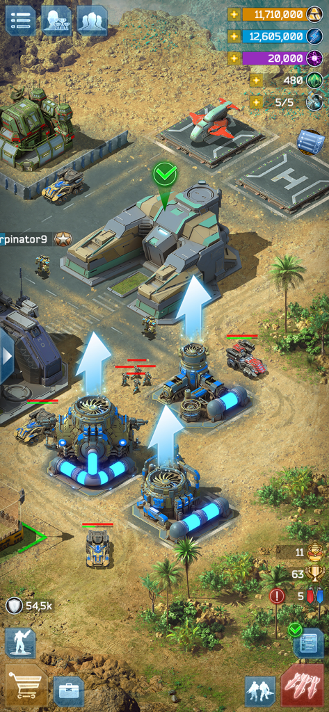 Battle for the Galaxy War Game - Futuristisches Basismanagement und Upgrades von Strukturen in Battle for the Galaxy, einem Sci-Fi-Strategiespiel