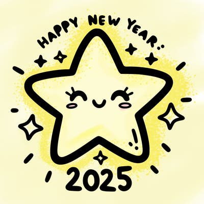 happy new year 2025 star wish