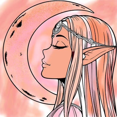 a realistic moon elf