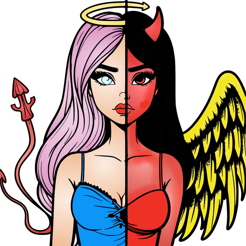 devil vs angel realistic girl