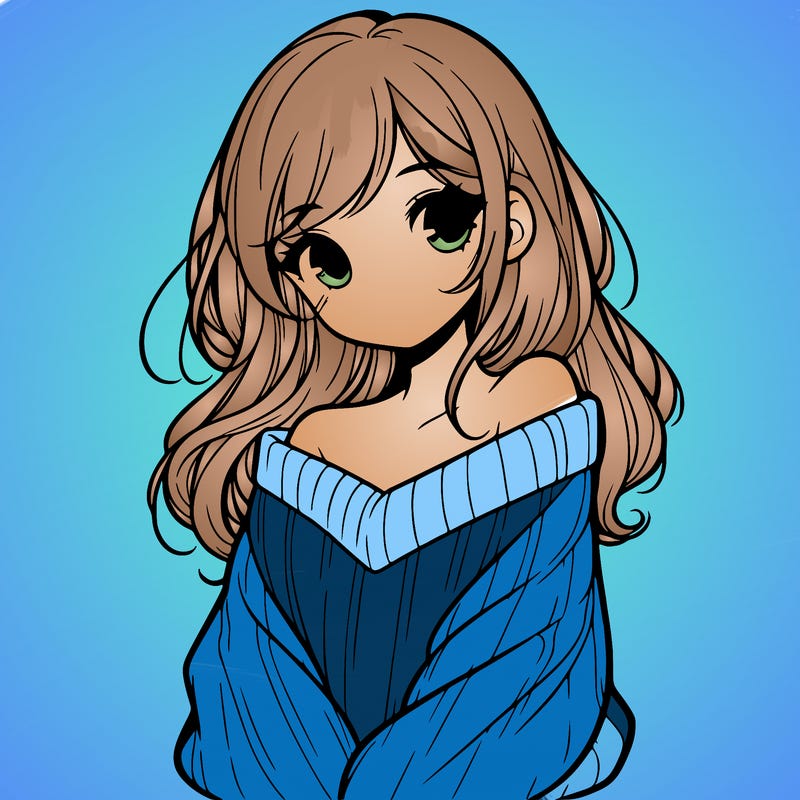 shy pretty girl wearing a sweater that is falling off one shoulder portrait