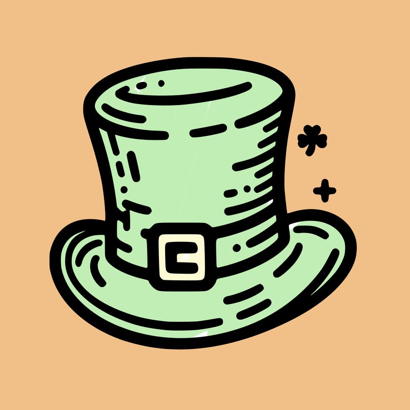 st patrick hat with thin lines