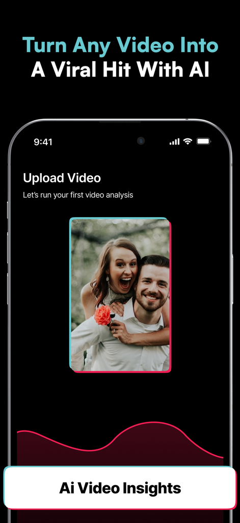 Go Viral: AI Video Analysis - Interface de l'application Go Viral pour télécharger des vidéos afin de recevoir des informations virales alimentées par l'IA.