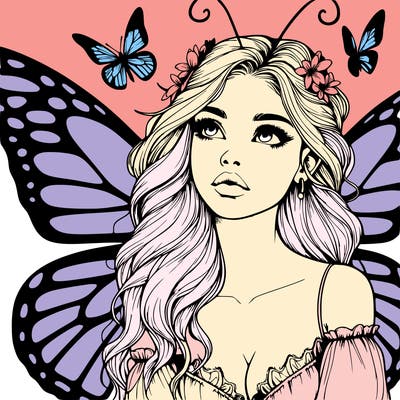 butterfly fairy realistic girl