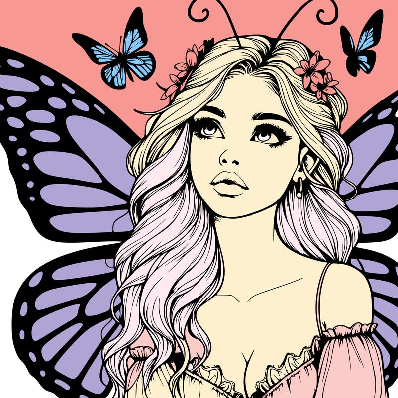 butterfly fairy realistic girl