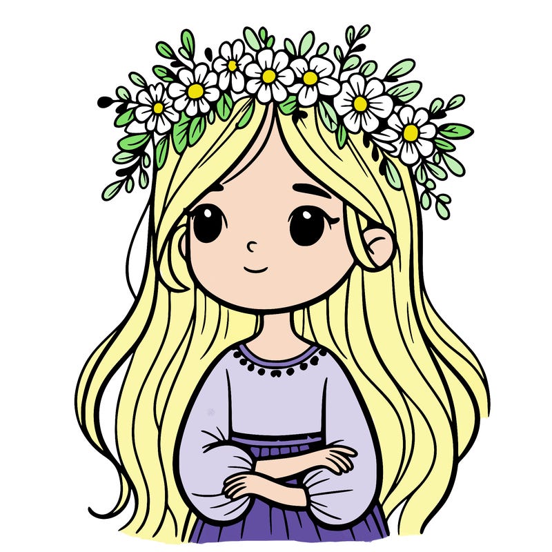 girl with flowers crown