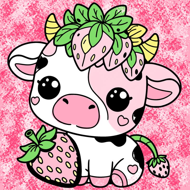 cute strawberry cow