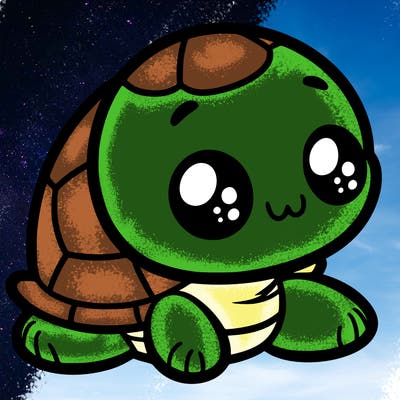 cute little animated turtle
