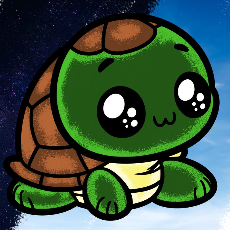 cute little animated turtle