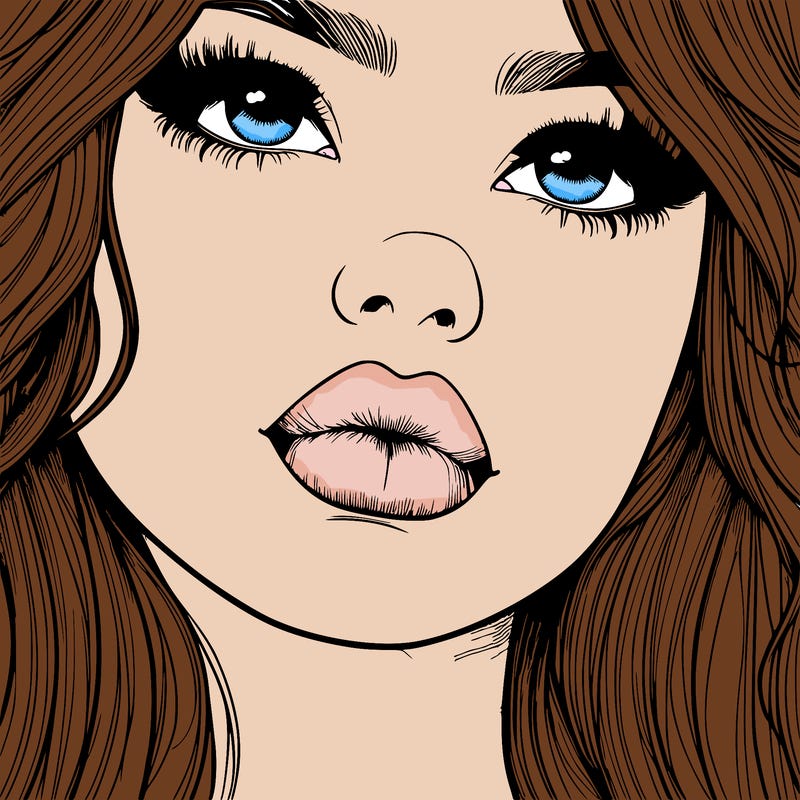 really realistic girl with lips