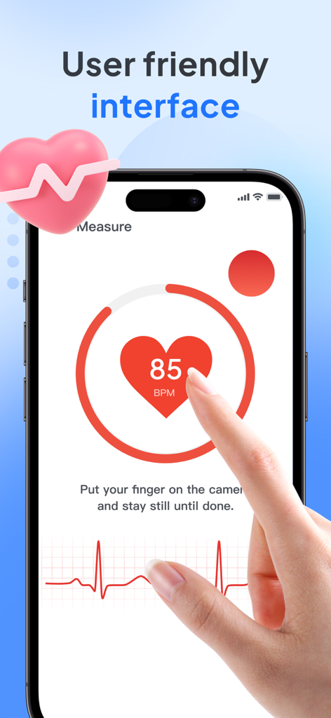 Blood Pressure Tracker - Ease - Blood Pressure Tracker Ease 心拍数測定インターフェース