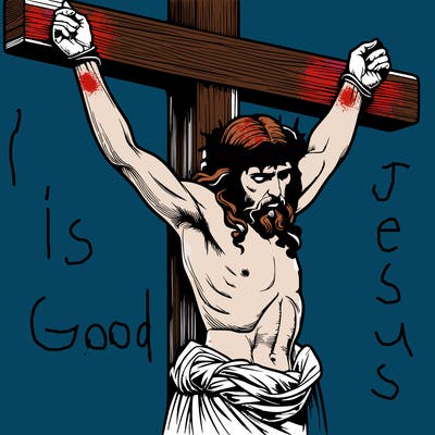 jesus realistic on the cross