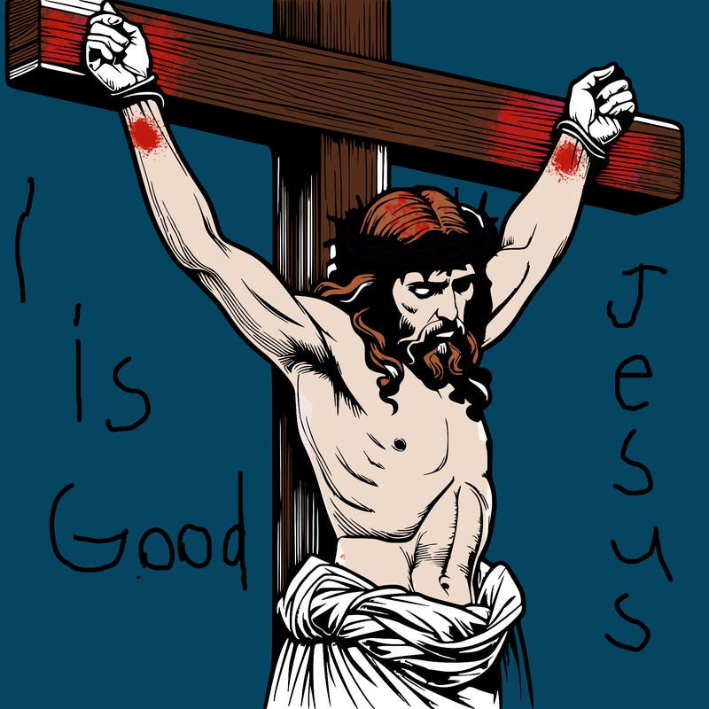 jesus realistic on the cross