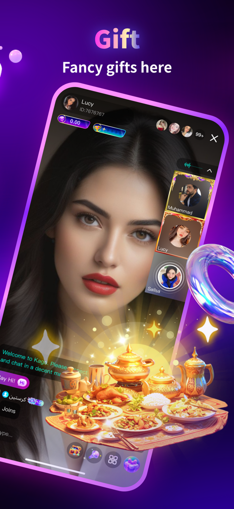 Kago Live-Charming Live App - Fancy virtual gift animation on a live video stream in Kago Live app