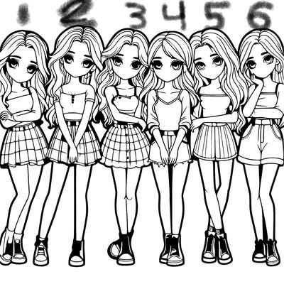 a group of girls realistic