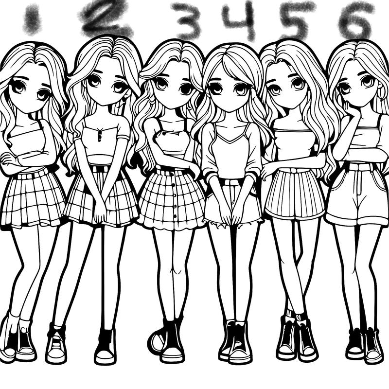 a group of girls realistic