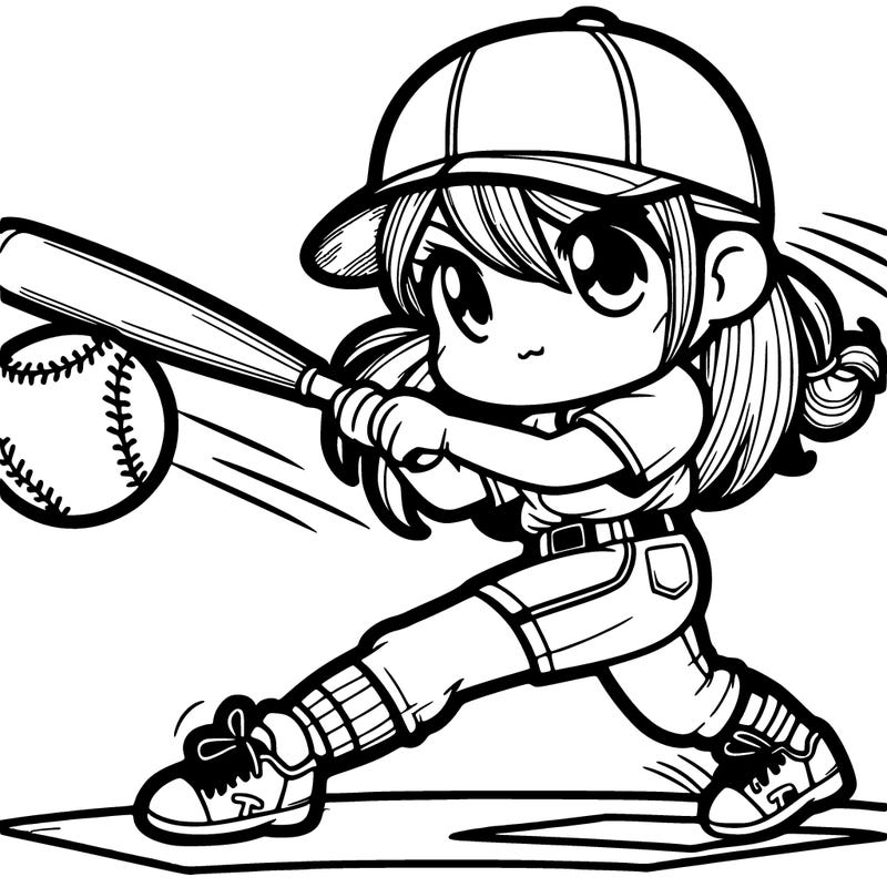 softball and a girl hitting a home run