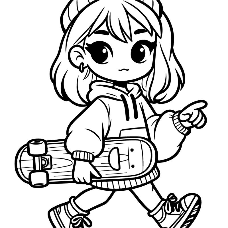 girl with skateboard