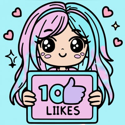 a girl holding a 100 likes sign