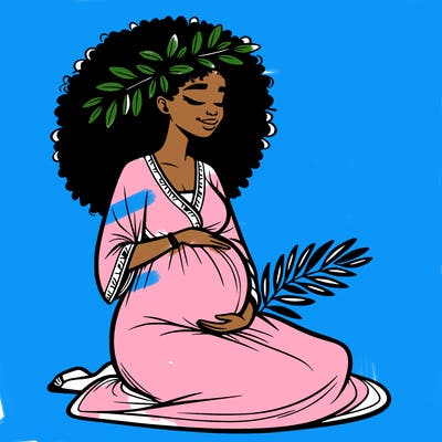 pregnant african american woman black and white
