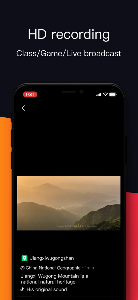 Pantalla de smartphone mostrando funciones de grabación HD para juegos y transmisiones en vivo.